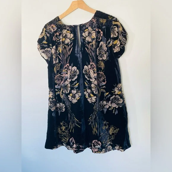 Free People Velvet Mystic Charm Babydoll Mini Long Sleeve Tunic Dress Size S - Picture 7 of 11